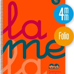 CUADERNO ESPIRAL Fº 80H 90G 4MM NARANJA CUADROVIA PP.