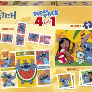 SUPERPACK STITCH 4 EN 1.(DOMINO+2 PUZZLES+IDENTIC)