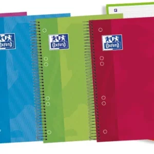 Paq/5 cuaderno espiral a5+ 120h 90g. cuadrícula 5x5 ebook5 classic microperforado colores surtidos