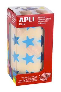 ROLLO GOMETS ESTRELLA AZUL METALIZADO AUTOADHESIVO 19,5MM