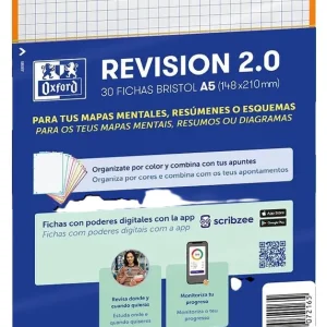 PAQUETE FLASHCARDS 2.0 OXFORD A5 2T 30F CUAD.5X5 NARANJA