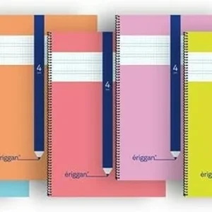 PAQ/5 CUADERNO ESPIRAL Fº 80H 90G 5MM CUADROVIA PP ERIGGAN