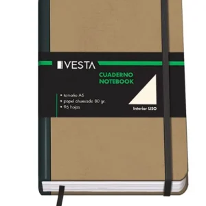 CUADERNO CARTONE A6 80G 96H LISO CIERRE CON GOMA