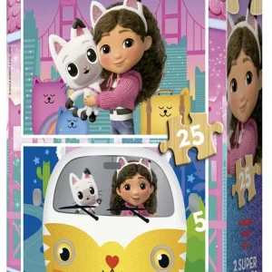 PUZZLE 2X25 PIEZAS MADERA GABBYS DOLLHOUSE