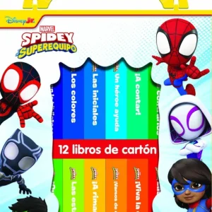 DISNEY JR. MARVEL: SPIDEY Y SU SUPEREQUIPO - MI PRIMERA BIBLIOTECA - 12 LIBROS DE CARTÓN - BLOQUE DE LIBROS - PI KIDS 2026