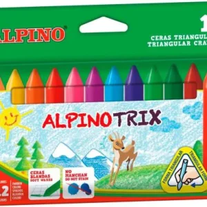 Estuche 12 ceras blandas alpinotrix colores surtidos