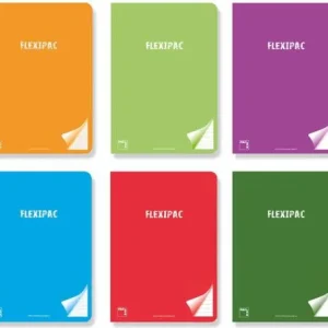 Paq/6 libreta a4 48h 90g liso flexipac tapa plastico colores surtidos
