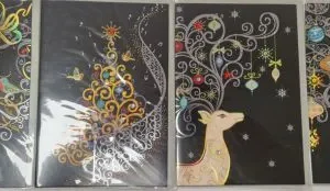 TARJETA DE NAVIDAD DISEÑO BLACK MODELOS SURTIDOS