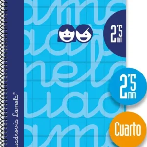 CUADERNO ESPIRAL 4º 80H 70G 2,5MM AZUL CUADROVIA EXTRA DURA
