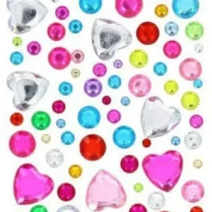 BLISTER FIGURAS ADHESIVAS CRISTAL CORAZONES Y CIRCULOS SURT