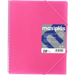 CARPETAS A4 30 FUNDAS A4 ESPIRAL MAXIPLAS FUCSIA