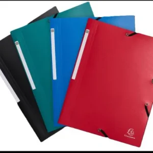 Paq/10 carpeta a4 gomas y solapas pp opak reciclada colores surtidos