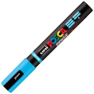 Marcador uni-posca brush punta 1-4mm pc-5br color azul claro