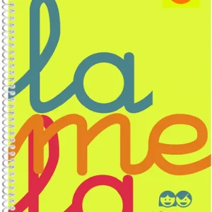 Cuaderno espiral 4º 80 hojas 90g 2,5mm amarillo cuadrovia polipropileno flúor