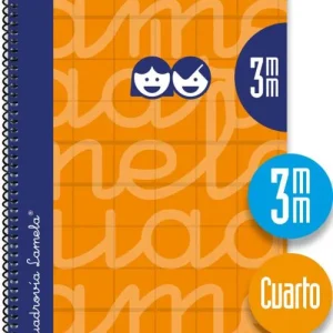 CUADERNO ESPIRAL 4º 80H 90G 3MM NARANJA CUADROVIA EXTRADURA
