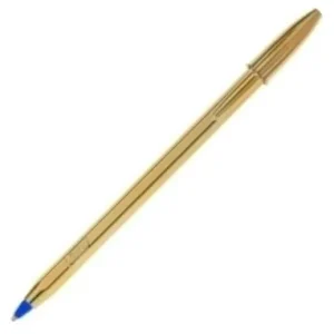 C/20 boligrafo bic cristal oro tinta color azul punta 1,0mm.