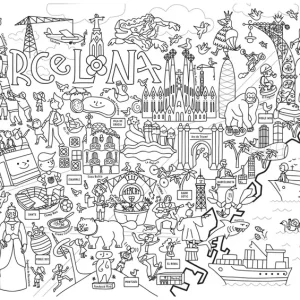 Barcelona, mapa para colorear Miyashiro, Laura 2021