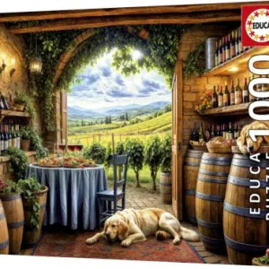 PUZZLE 1000 PIEZAS PERROS EN BODEGA DE VINOS