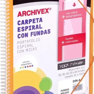 CARPETA 40 FUNDAS CANGURO A4 ARCHIVEX STAR NARANJA