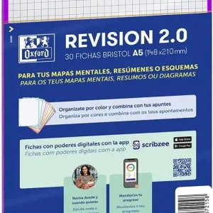 PAQUETE FLASHCARDS 2.0 OXFORD A5 2T 30F CUAD.5X5 LILA