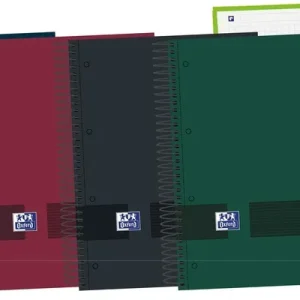 Paq/5 cuaderno espiral a5+ 120h 90g cuadrícula 5x5 microperforado ebook4 oxford &you clores neutros