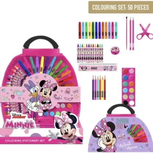 SET PAPELERIA COLOREABLE 50 PIEZAS MINNIE MOUSE