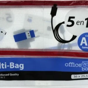 BOLSA MULTIUSOS 36X25,5CM A4 5 BOLSILLOS CREMALLER