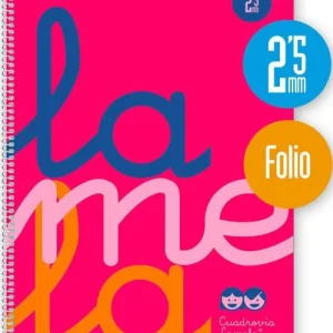 CUADERNO ESPIRAL Fº 80H 90G 2,5MM ROSA CUADROVIA PP.
