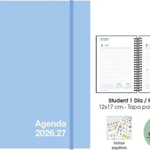 AGENDA ESCOLAR 26-27 STUDENT 12X17 DP AZUL PASTEL