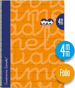 CUADERNO ESPIRAL Fº 80H 90G 4MM NARANJA CUADROVIA EXTRADURA