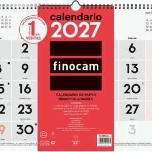 Calendario pared numeros grandes l 2027 430x310mm