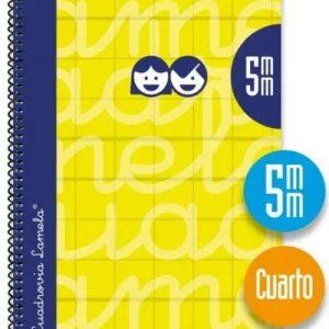 CUADERNO ESPIRAL 4º 80H 90G 5MM AMARILLO CUADROVIA EXTRADUR