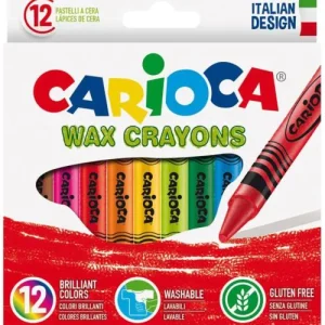 Estuche 12 ceras pastel wax crayons carioca