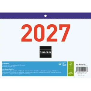 Calendario faldilla numeros grandes 2027 mes vista 210x150mm F92
