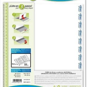 PAQ/5 FORRO LIBROS AJUSTABLE 28X52CM FORRALISTO PP 80MICRAS