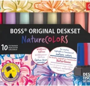Deskset 10 marcadores fluorescentes stabilo naturecolors wildflowers eddition
