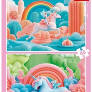 PUZZLE 2X48 PIEZAS UNICORNIOS MAGICOS