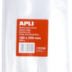 Paq/100 bolsas autocierre cremallera 160x220 mm zipper apli