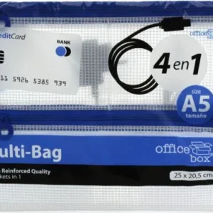 BOLSA MULTIUSOS 25X20,5CM A5 4 BOLSILLOS CREMALLER
