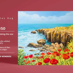 Bastidor pintar por numeros flowers looking the sea 40x50cm