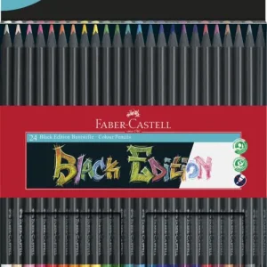 Estuche 24 lapices de colores triangulares black edition