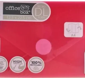 PAQ/10 SOBRE DL V-LOCK 125X225 MM VELCRO COLOR ROJO