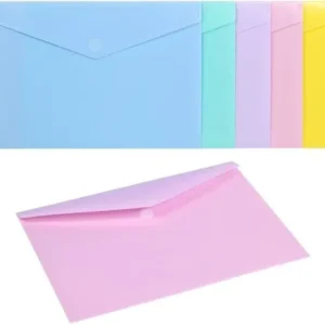 Paq/10 carpeta sobre fº cierre velcro polipropileno colores pastel