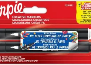 Estuche 2 rotuladores sharpie crative marker punta pincel colores blanco y negro