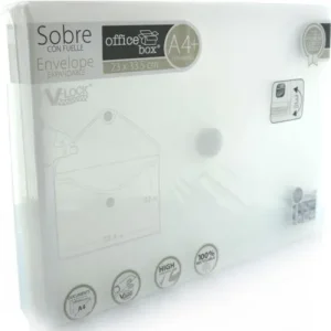 Paq/10 carpeta sobre fuelle a4+ 250x335x300 velcro transparente