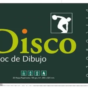 Bloc dibujo disco encolado 130 g. 230x340mm 20 hojas con recuadro