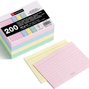 PAQ/200 FCICHAS RAYADAS COLORES A7 105X74MM