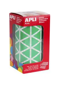 ROLLO GOMETS TRIANGULARES VERDE AUTOADHESIVOS 20MM
