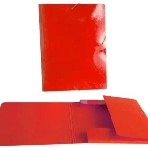 CARPETA SOLAPAS FOLIO PLASTICO BRILLO LASER ROJO