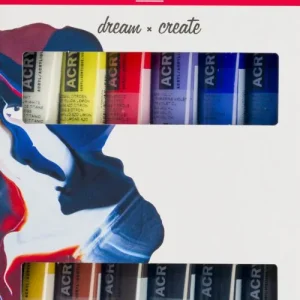 ESTUCHE 12 BOTES ACRILICO AMSTERDAM 120ML COLORES PRIMARIOS